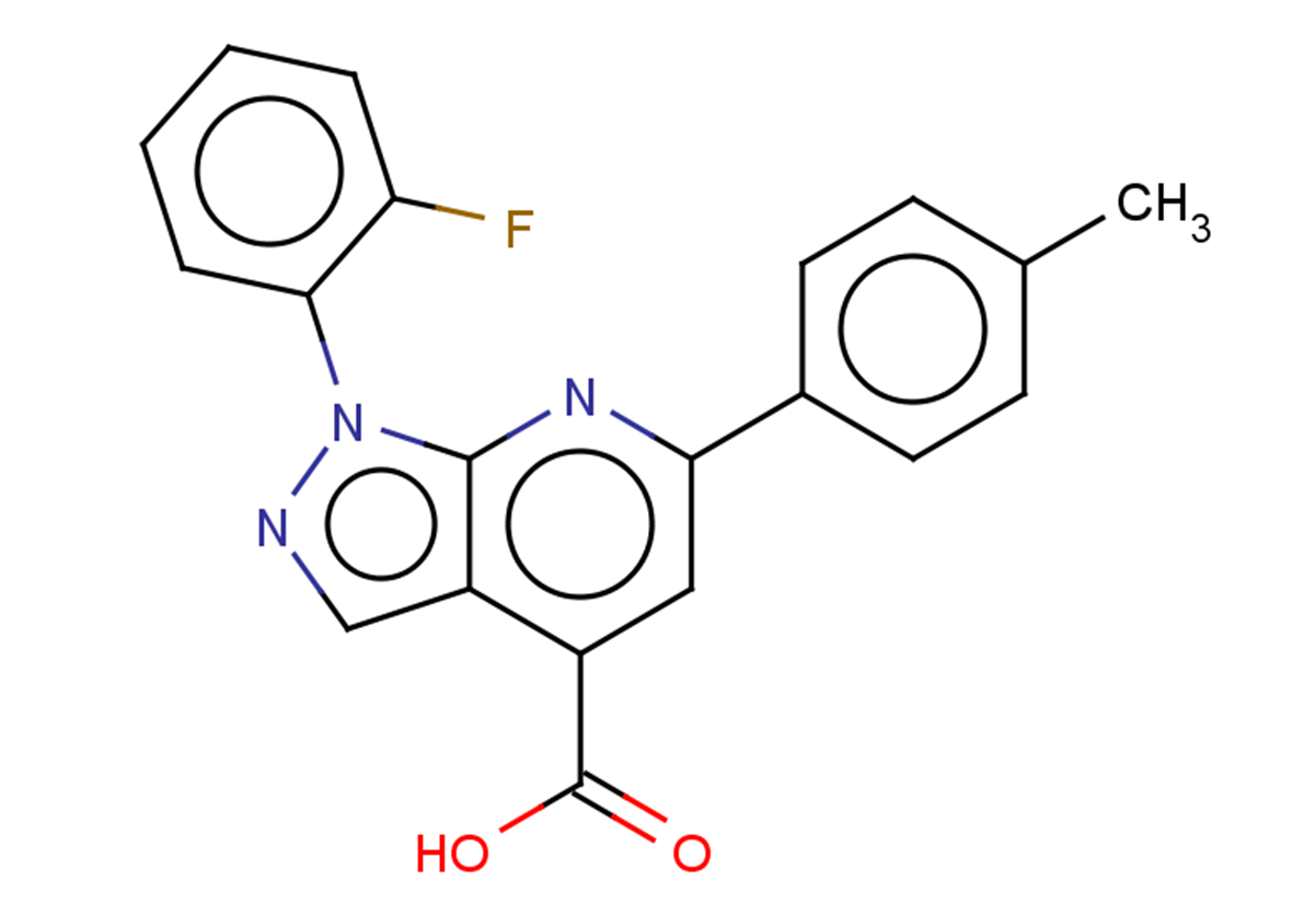 1-(2-fluorophenyl)-6-(4-methylphenyl)-1H-pyrazolo[3,4-b]pyridine-4-carboxylic acid
