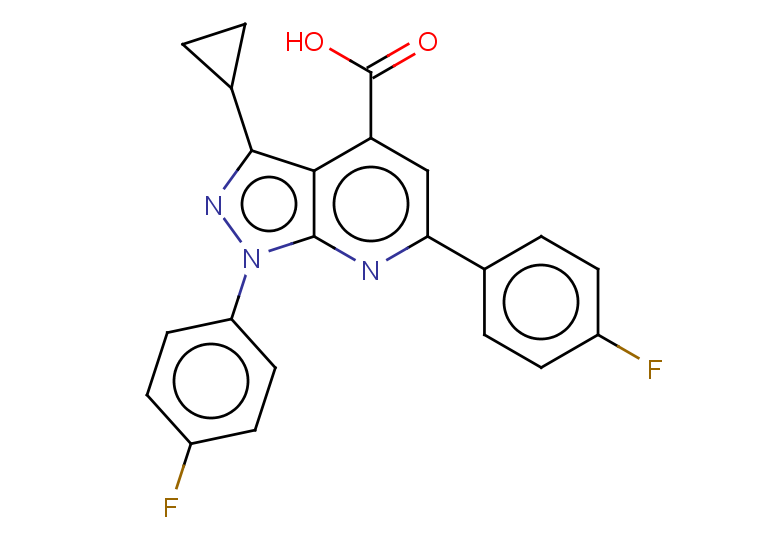 3-cyclopropyl-1,6-bis(4-fluorophenyl)-1H-pyrazolo[3,4-b]pyridine-4-carboxylic acid