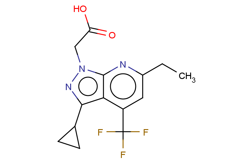2-[3-cyclopropyl-6-ethyl-4-(trifluoromethyl)-1H-pyrazolo[3,4-b]pyridin-1-yl]acetic acid