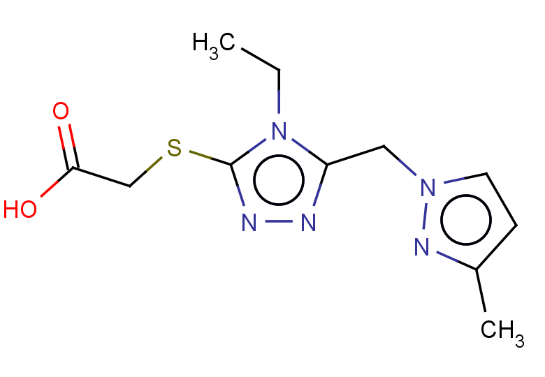2-({4-ethyl-5-[(3-methyl-1H-pyrazol-1-yl)methyl]-4H-1,2,4-triazol-3-yl}sulfanyl)acetic acid
