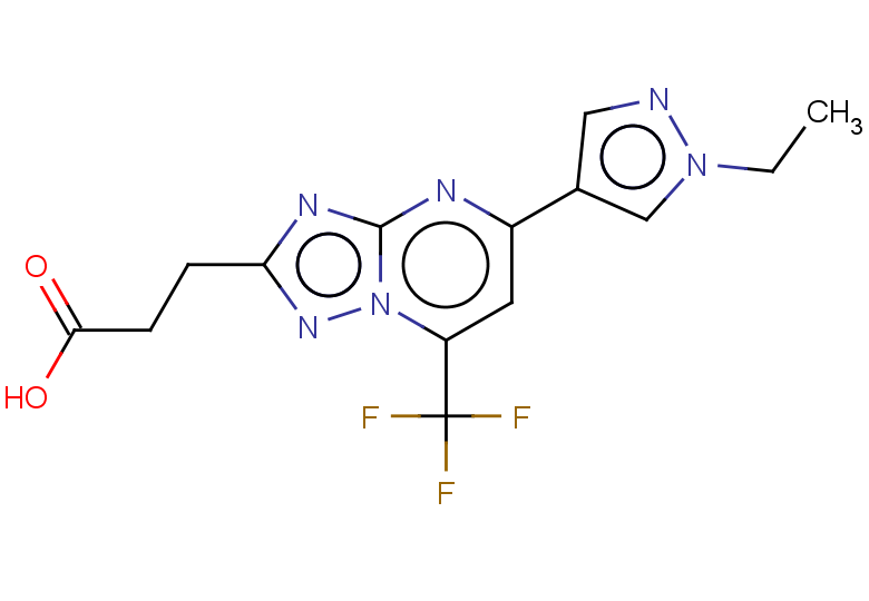 3-[5-(1-ethyl-1H-pyrazol-4-yl)-7-(trifluoromethyl)-[1,2,4]triazolo[1,5-a]pyrimidin-2-yl]propanoic acid