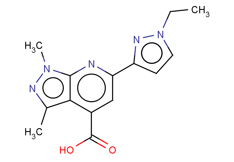 6-(1-ethyl-1H-pyrazol-3-yl)-1,3-dimethyl-1H-pyrazolo[3,4-b]pyridine-4-carboxylic acid