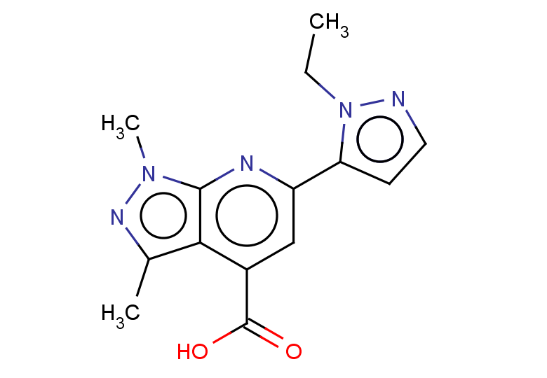 6-(1-ethyl-1H-pyrazol-5-yl)-1,3-dimethyl-1H-pyrazolo[3,4-b]pyridine-4-carboxylic acid