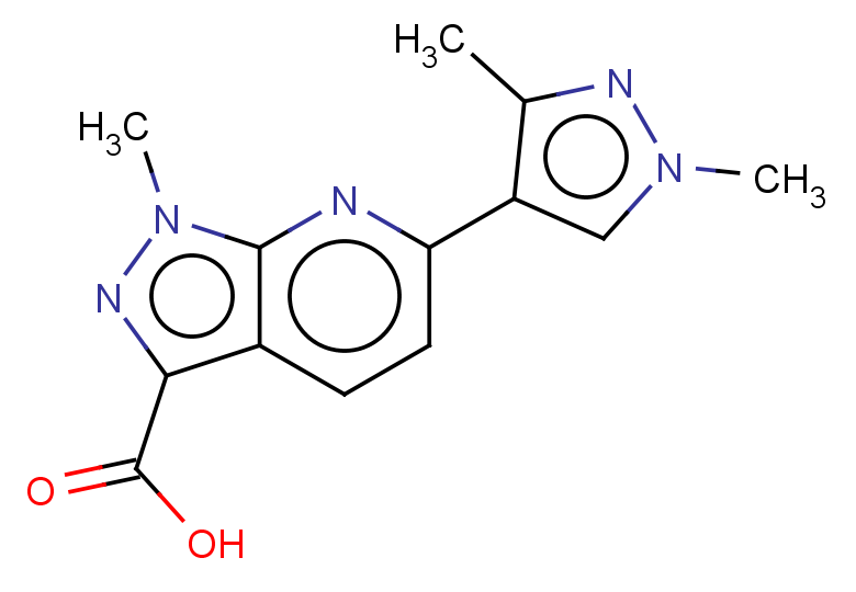 6-(1,3-dimethyl-1H-pyrazol-4-yl)-1-methyl-1H-pyrazolo[3,4-b]pyridine-3-carboxylic acid