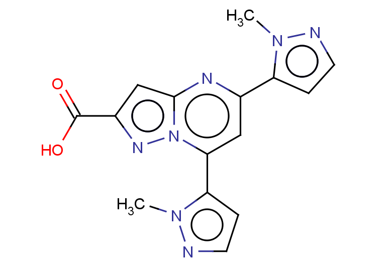 5,7-bis(1-methyl-1H-pyrazol-5-yl)pyrazolo[1,5-a]pyrimidine-2-carboxylic acid