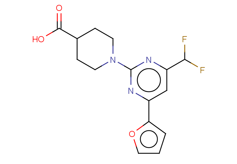 1-[4-(difluoromethyl)-6-(furan-2-yl)pyrimidin-2-yl]piperidine-4-carboxylic acid