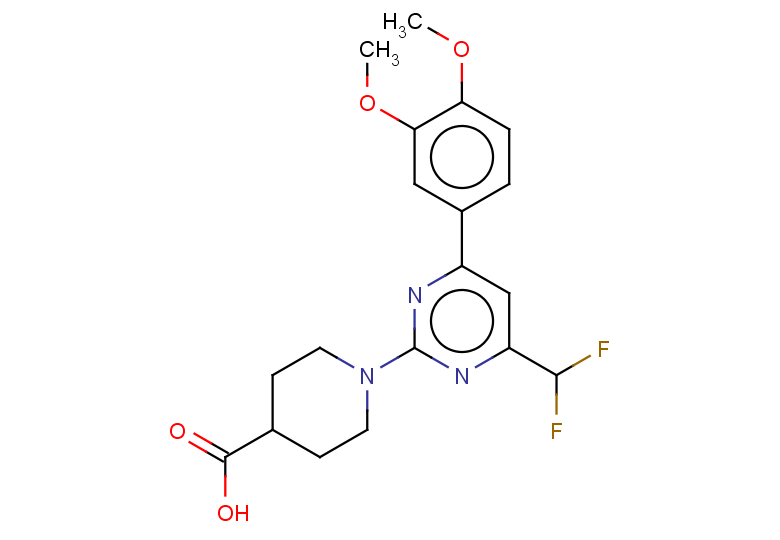 1-[4-(difluoromethyl)-6-(3,4-dimethoxyphenyl)pyrimidin-2-yl]piperidine-4-carboxylic acid