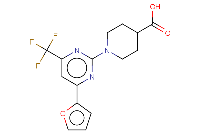 1-[4-(furan-2-yl)-6-(trifluoromethyl)pyrimidin-2-yl]piperidine-4-carboxylic acid