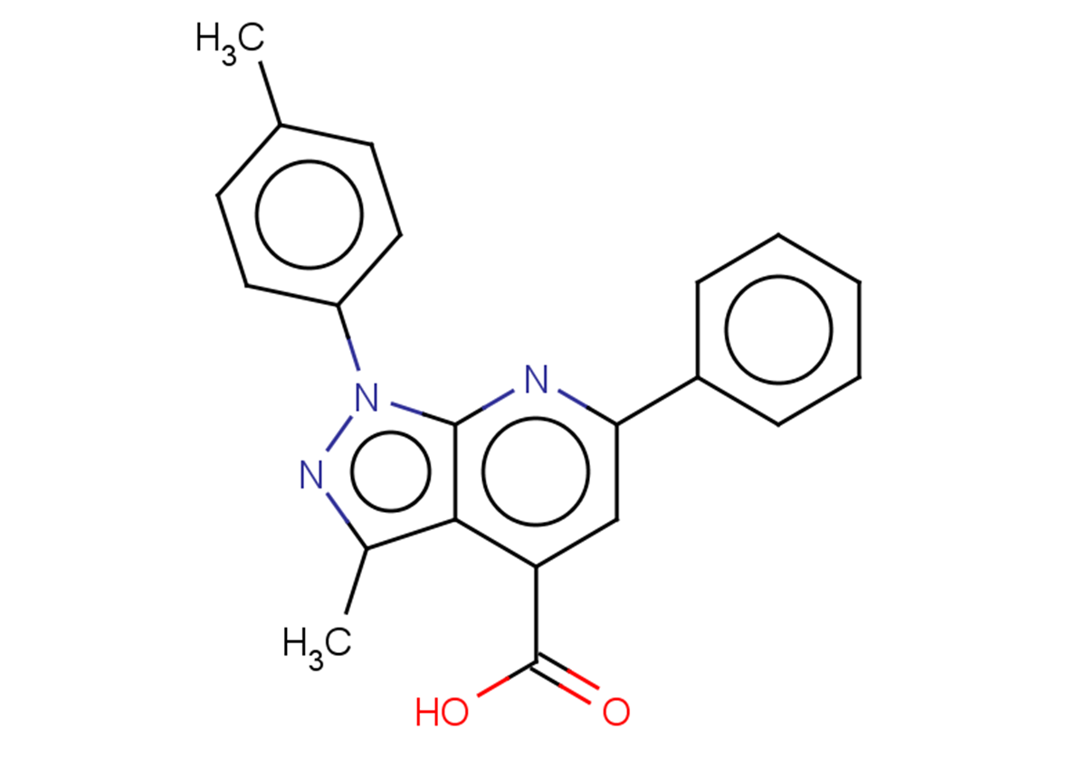 3-methyl-1-(4-methylphenyl)-6-phenyl-1H-pyrazolo[3,4-b]pyridine-4-carboxylic acid