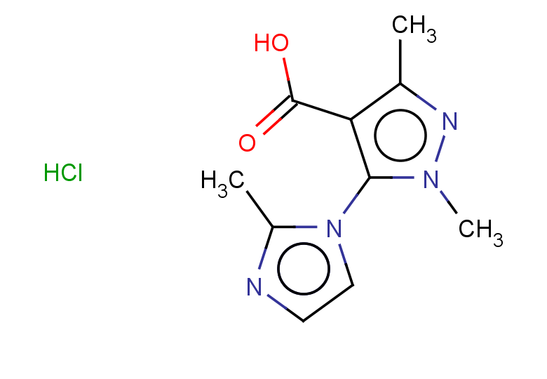 1,3-dimethyl-5-(2-methyl-1H-imidazol-1-yl)-1H-pyrazole-4-carboxylic acid hydrochloride