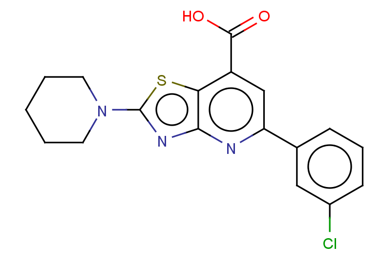 5-(3-chlorophenyl)-2-(piperidin-1-yl)-[1,3]thiazolo[4,5-b]pyridine-7-carboxylic acid