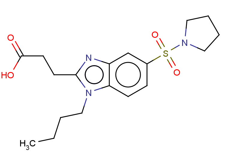 3-[1-butyl-5-(pyrrolidine-1-sulfonyl)-1H-1,3-benzodiazol-2-yl]propanoic acid
