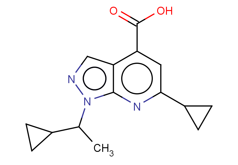 6-cyclopropyl-1-(1-cyclopropylethyl)-1H-pyrazolo[3,4-b]pyridine-4-carboxylic acid