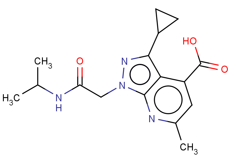 3-cyclopropyl-6-methyl-1-{[(propan-2-yl)carbamoyl]methyl}-1H-pyrazolo[3,4-b]pyridine-4-carboxylic acid