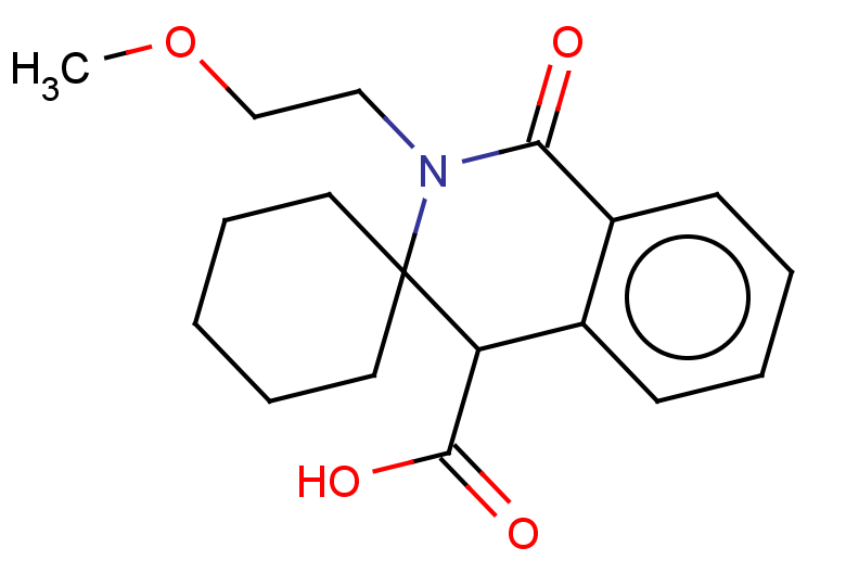 2'-(2-methoxyethyl)-1'-oxo-2',4'-dihydro-1'H-spiro[cyclohexane-1,3'-isoquinoline]-4'-carboxylic acid