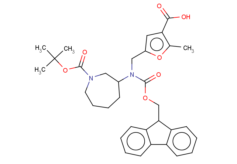 5-[({1-[(tert-butoxy)carbonyl]azepan-3-yl}({[(9H-fluoren-9-yl)methoxy]carbonyl})amino)methyl]-2-methylfuran-3-carboxylic acid