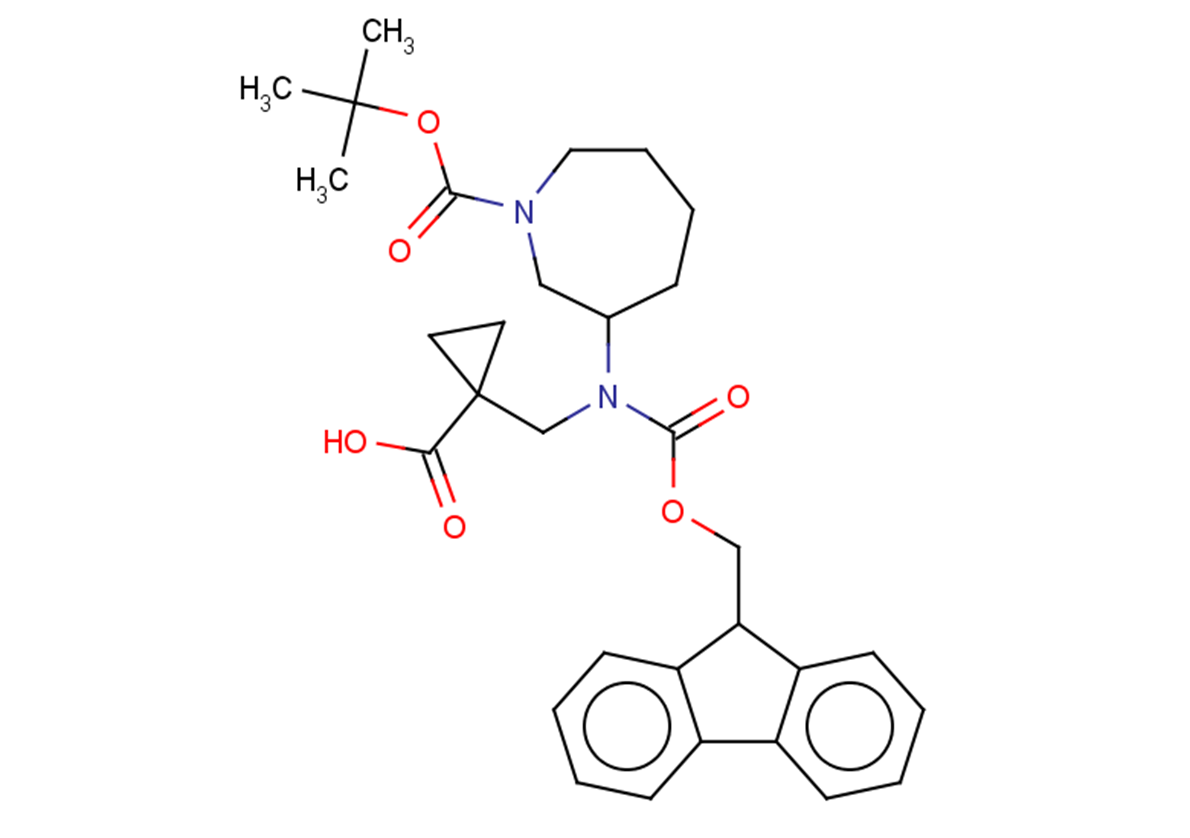 1-[({1-[(tert-butoxy)carbonyl]azepan-3-yl}({[(9H-fluoren-9-yl)methoxy]carbonyl})amino)methyl]cyclopropane-1-carboxylic acid