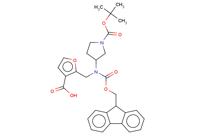 2-[({1-[(tert-butoxy)carbonyl]pyrrolidin-3-yl}({[(9H-fluoren-9-yl)methoxy]carbonyl})amino)methyl]furan-3-carboxylic acid