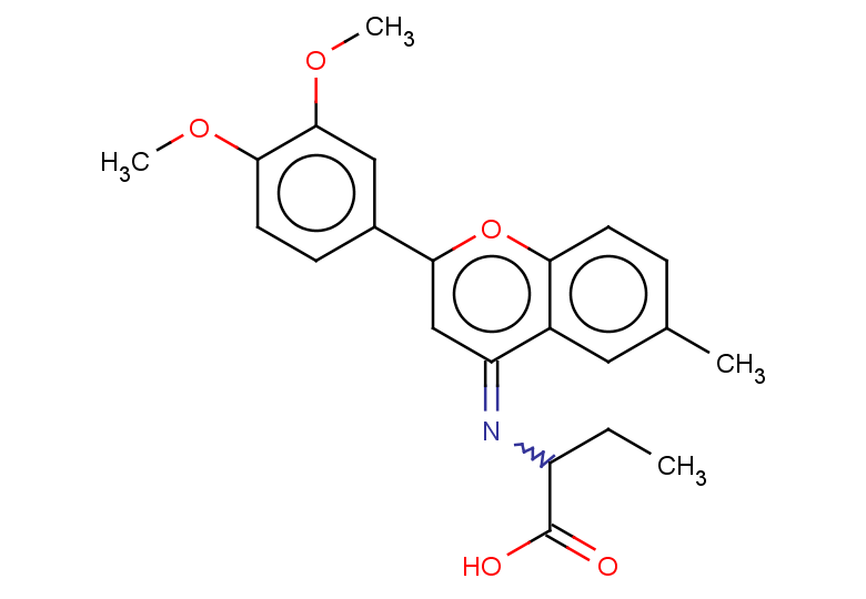 2-{[2-(3,4-dimethoxyphenyl)-6-methyl-4H-chromen-4-ylidene]amino}butanoic acid