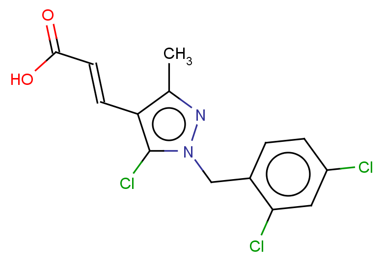 (2E)-3-{5-chloro-1-[(2,4-dichlorophenyl)methyl]-3-methyl-1H-pyrazol-4-yl}prop-2-enoic acid