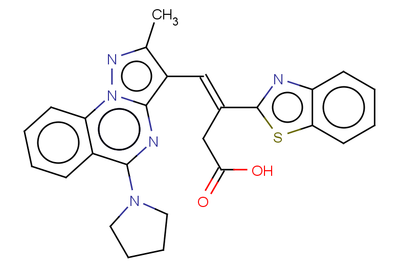 (3E)-3-(1,3-benzothiazol-2-yl)-4-[2-methyl-5-(pyrrolidin-1-yl)pyrazolo[1,5-a]quinazolin-3-yl]but-3-enoic acid
