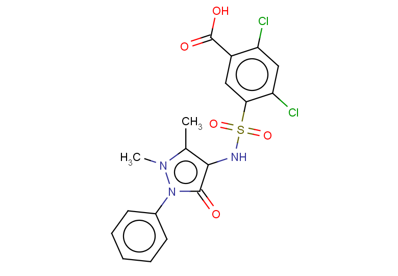 2,4-dichloro-5-[(1,5-dimethyl-3-oxo-2-phenyl-2,3-dihydro-1H-pyrazol-4-yl)sulfamoyl]benzoic acid