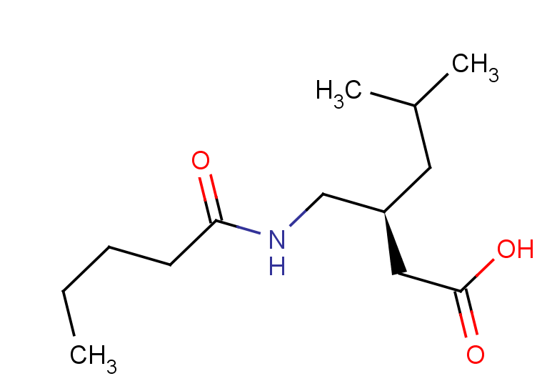 (3S)-5-methyl-3-(pentanamidomethyl)hexanoic acid
