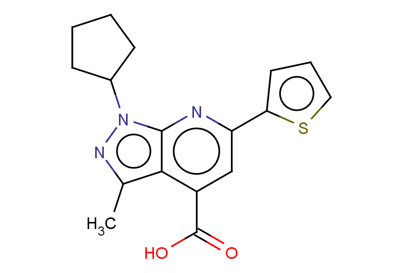 1-cyclopentyl-3-methyl-6-(thiophen-2-yl)-1H-pyrazolo[3,4-b]pyridine-4-carboxylic acid
