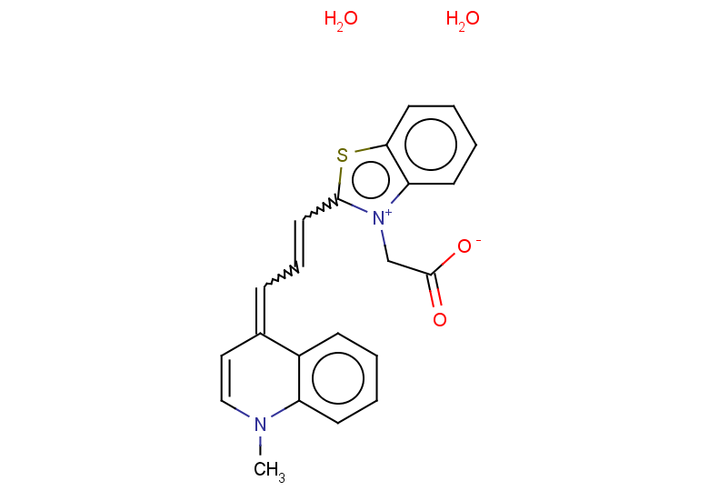3-(carboxymethyl)-2-[3-(1-methyl-1,4-dihydroquinolin-4-ylidene)prop-1-en-1-yl]-1,3-benzothiazol-3-ium dihydrate