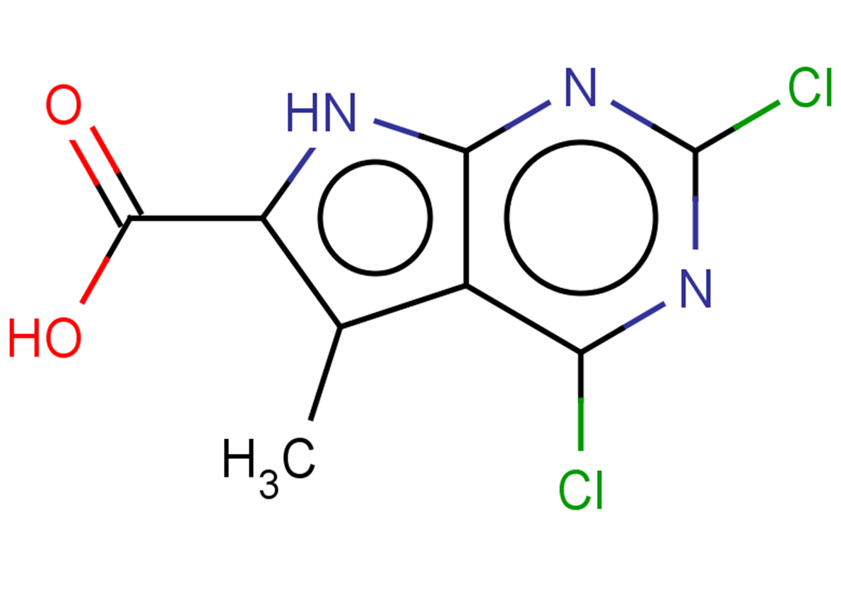 2,4-dichloro-5-methyl-7H-pyrrolo[2,3-d]pyrimidine-6-carboxylic acid