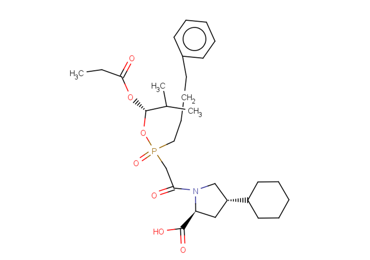 (2S,4S)-4-cyclohexyl-1-(2-(((S)-2-methyl-1-(propionyloxy)propoxy)(4-phenylbutyl)phosphoryl)acetyl)pyrrolidine-2-carboxylic acid