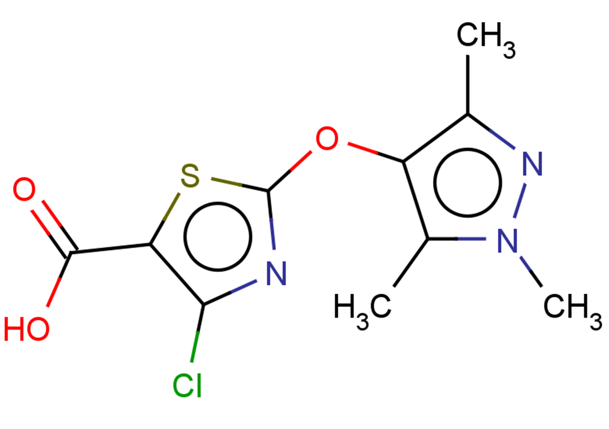 4-chloro-2-[(1,3,5-trimethyl-1H-pyrazol-4-yl)oxy]-1,3-thiazole-5-carboxylic acid