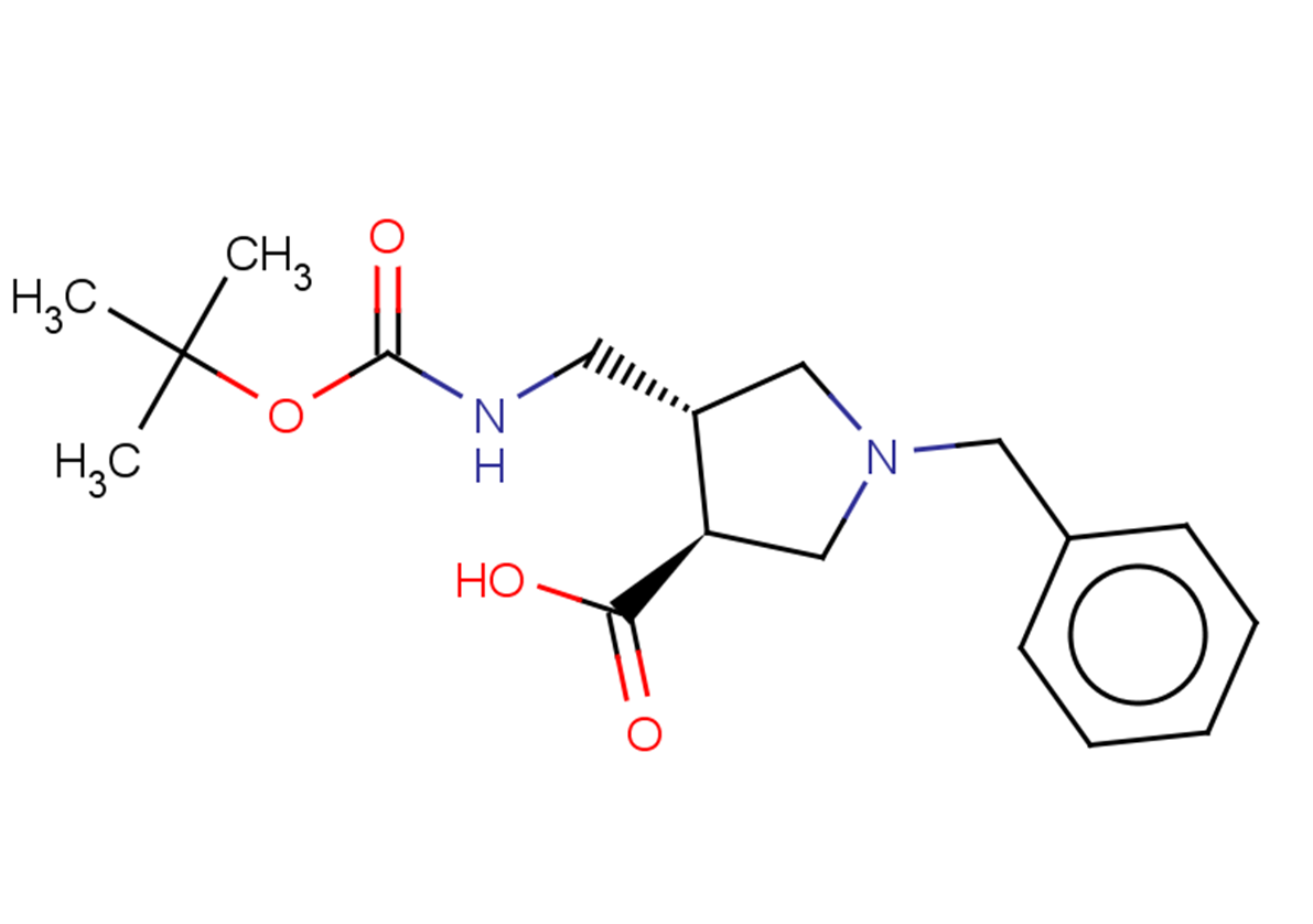 rac-(3R,4S)-1-benzyl-4-({[(tert-butoxy)carbonyl]amino}methyl)pyrrolidine-3-carboxylic acid, trans