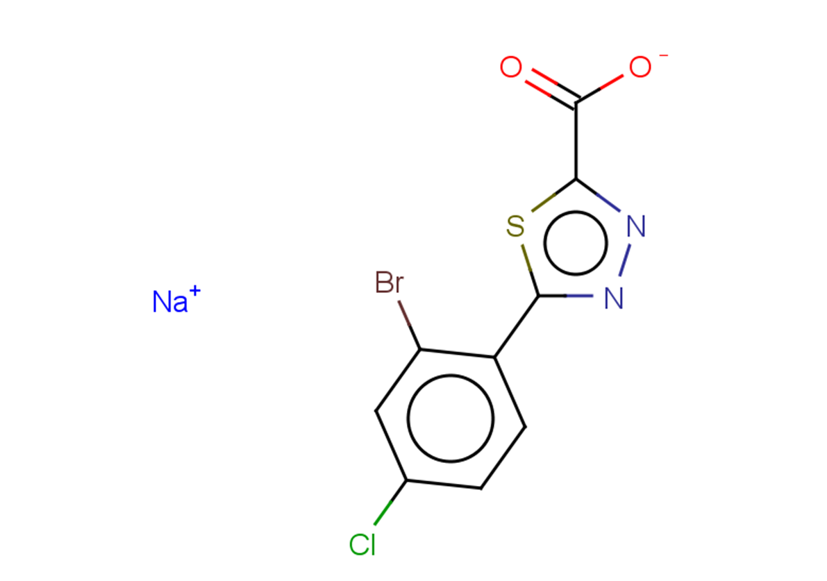 sodium 5-(2-bromo-4-chlorophenyl)-1,3,4-thiadiazole-2-carboxylate