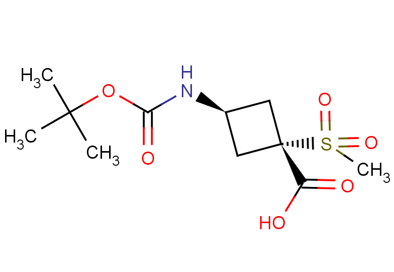 (1r,3r)-3-{[(tert-butoxy)carbonyl]amino}-1-methanesulfonylcyclobutane-1-carboxylic acid, trans