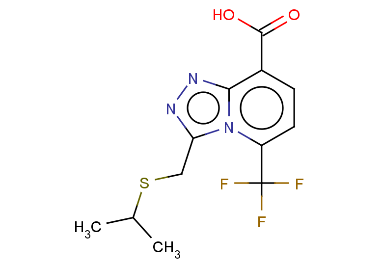 3-[(propan-2-ylsulfanyl)methyl]-5-(trifluoromethyl)-[1,2,4]triazolo[4,3-a]pyridine-8-carboxylic acid