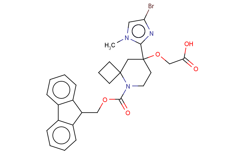 2-{[8-(4-bromo-1-methyl-1H-imidazol-2-yl)-5-{[(9H-fluoren-9-yl)methoxy]carbonyl}-5-azaspiro[3.5]nonan-8-yl]oxy}acetic acid