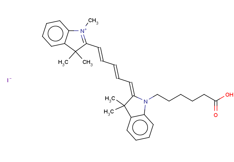 2-[(1E,3E)-5-[(2E)-1-(5-carboxypentyl)-3,3-dimethyl-2,3-dihydro-1H-indol-2-ylidene]penta-1,3-dien-1-yl]-1,3,3-trimethyl-3H-indol-1-ium iodide