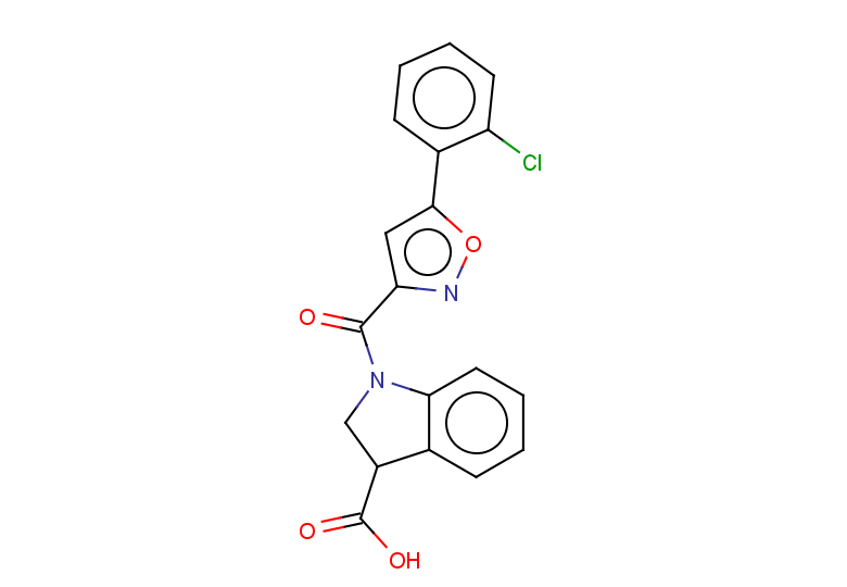 1-[5-(2-chlorophenyl)-1,2-oxazole-3-carbonyl]-2,3-dihydro-1H-indole-3-carboxylic acid