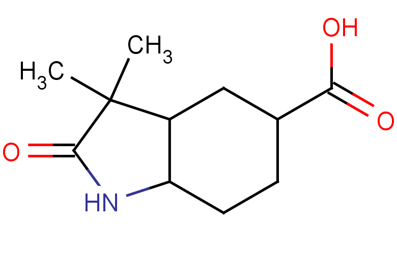 3,3-dimethyl-2-oxo-octahydro-1H-indole-5-carboxylic acid, Mixture of diastereomers