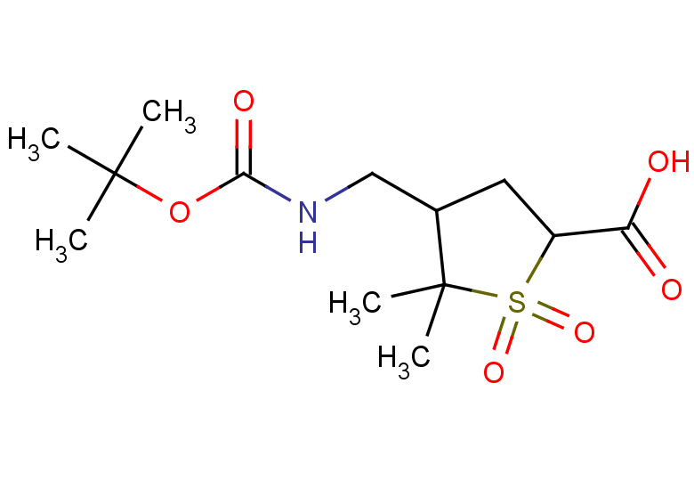 4-({[(tert-butoxy)carbonyl]amino}methyl)-5,5-dimethyl-1,1-dioxo-1lambda6-thiolane-2-carboxylic acid, Mixture of diastereomers