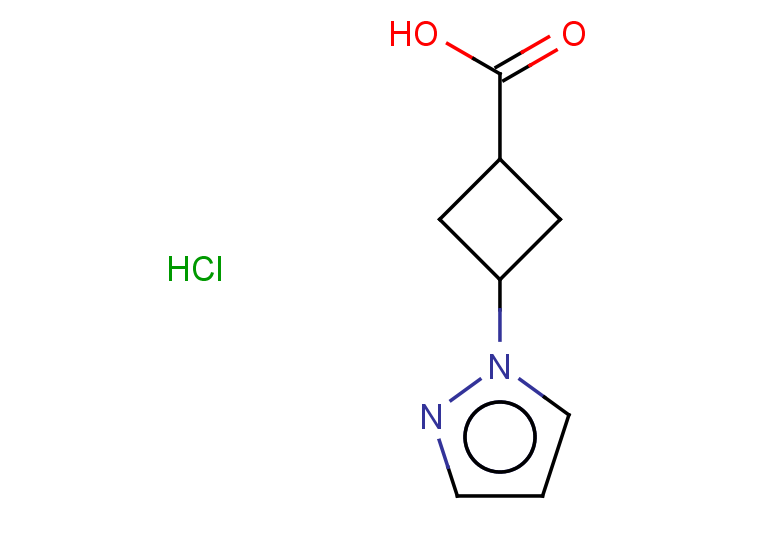 3-(1H-pyrazol-1-yl)cyclobutane-1-carboxylic acid hydrochloride, Mixture of diastereomers