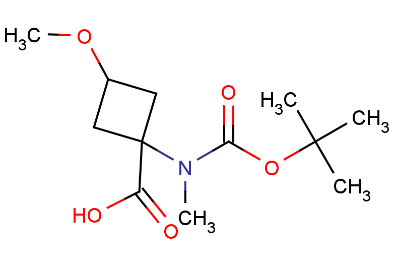 1-{[(tert-butoxy)carbonyl](methyl)amino}-3-methoxycyclobutane-1-carboxylic acid, Mixture of diastereomers
