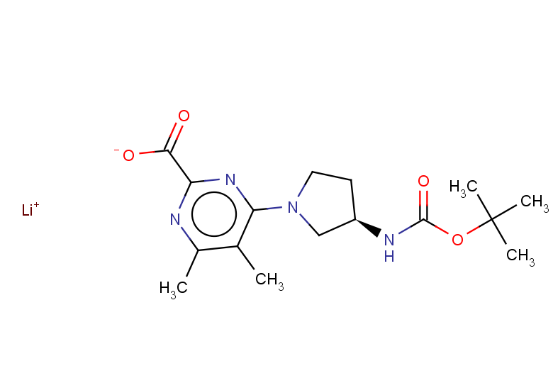 lithium(1+) ion 4-[(3R)-3-{[(tert-butoxy)carbonyl]amino}pyrrolidin-1-yl]-5,6-dimethylpyrimidine-2-carboxylate