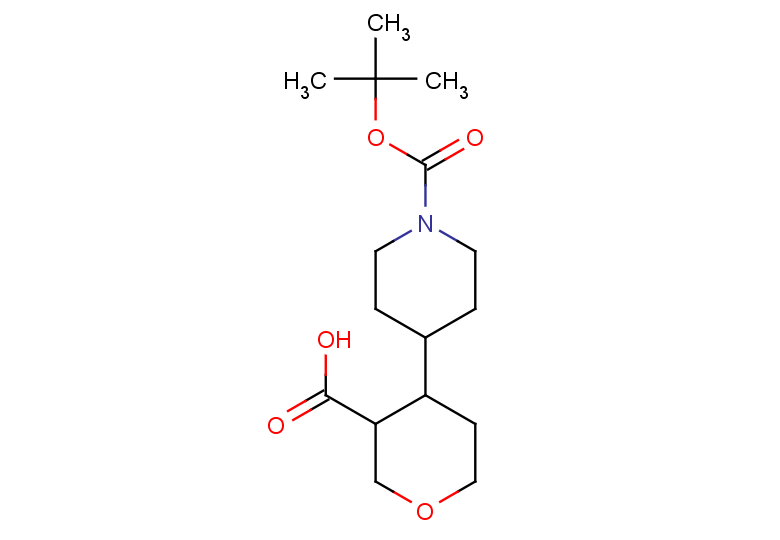 4-{1-[(tert-butoxy)carbonyl]piperidin-4-yl}oxane-3-carboxylic acid, Mixture of diastereomers