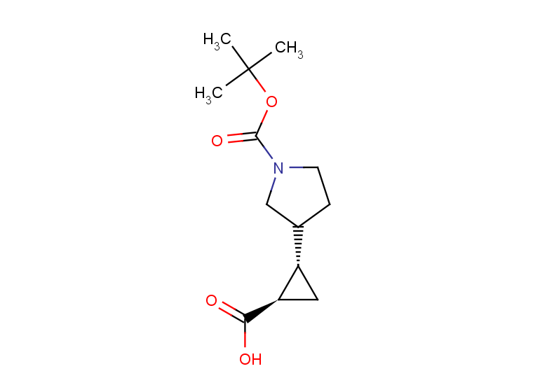 rac-(1R,2S)-2-{1-[(tert-butoxy)carbonyl]pyrrolidin-3-yl}cyclopropane-1-carboxylic acid, trans
