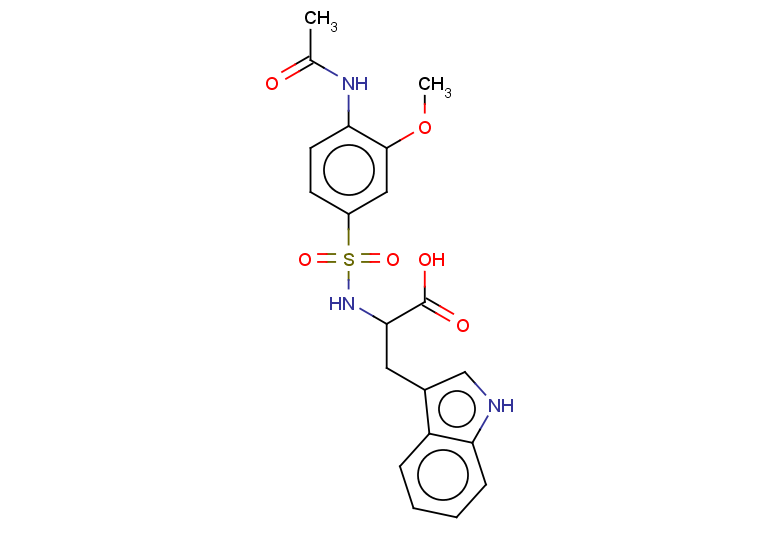 2-(4-acetamido-3-methoxybenzenesulfonamido)-3-(1H-indol-3-yl)propanoic acid