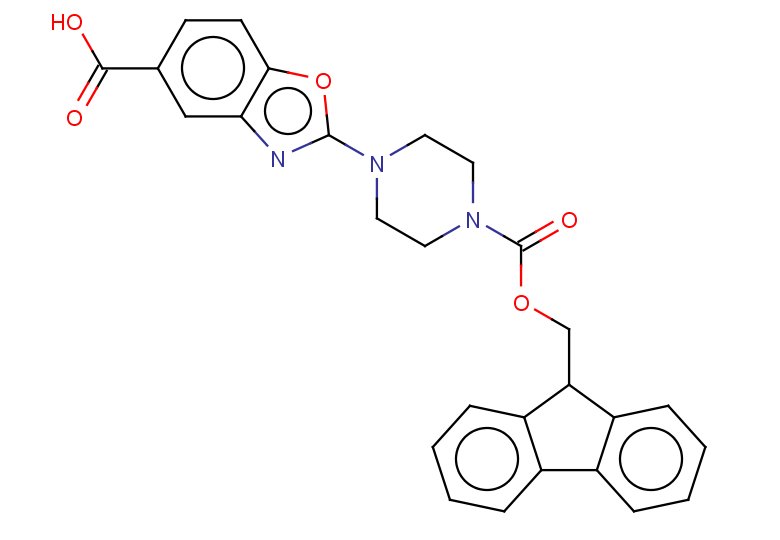 2-(4-{[(9H-fluoren-9-yl)methoxy]carbonyl}piperazin-1-yl)-1,3-benzoxazole-5-carboxylic acid