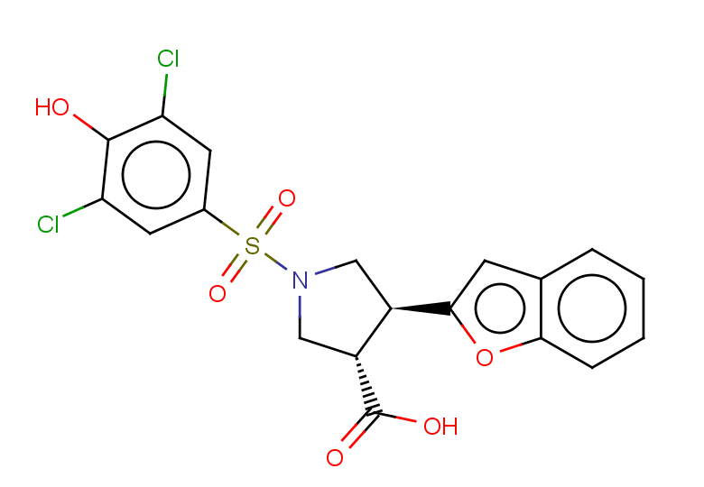 (3S,4S)-4-(1-benzofuran-2-yl)-1-(3,5-dichloro-4-hydroxybenzenesulfonyl)pyrrolidine-3-carboxylic acid