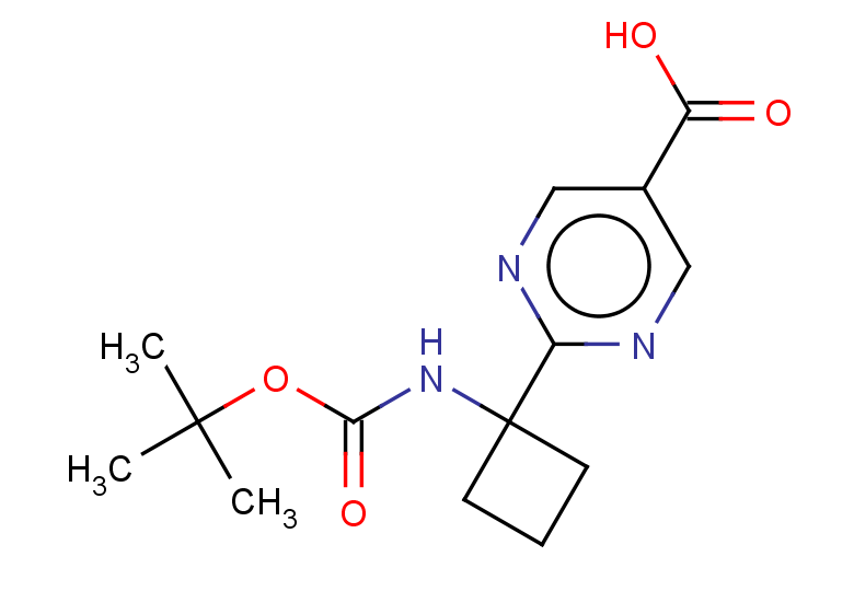 2-(1-{[(tert-butoxy)carbonyl]amino}cyclobutyl)pyrimidine-5-carboxylic acid